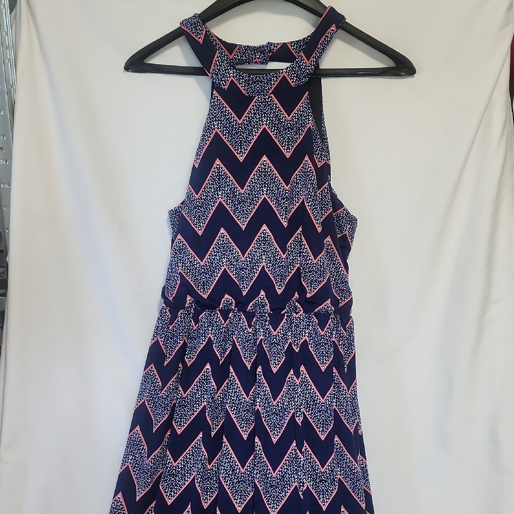 Trixxi Blue and Purple Halter Sundress